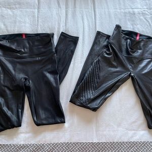 2 Pairs of SPANX Faux Leather Leggings! (Regular and Faux Leather Moto Leggings